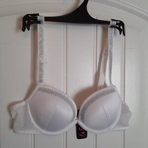 New La Senza Beyond Sexy padded push up satin bra with crystal decoration